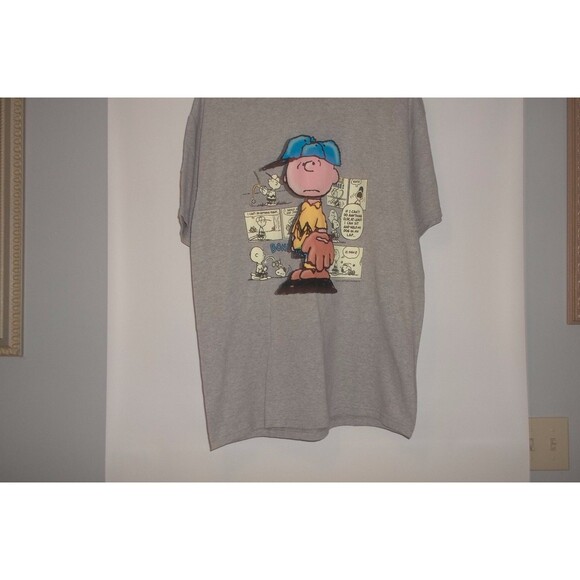 New Delta Magnum Weight Size L. Peanuts Cotton Blend Tee. Charlie Brown Snoopy - Picture 2 of 5